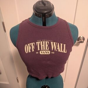 Vans Off The Wall Purple Rib Knit Cropped Tank